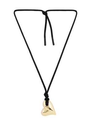 Jenny Bird Art Heart On A String Necklace in Metallic Gold.