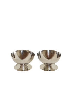 HueGah Home Frida Bowl Set Of 2 in Metallic Silver.