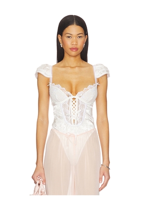 For Love & Lemons Rita Rose Bodysuit in White. Size XS. Also in S, M, L, XL.