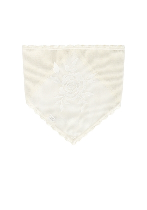 For Love & Lemons Rose Crochet Headscarf in Cream.