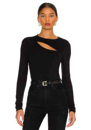 LA Made Verge Peek A Boo Long Sleeve Top in Black. Size XS. Also in S.