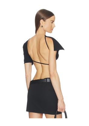 Jade Cropper Open Back T-Shirt in Black. Size 34. Also in 38, 40.