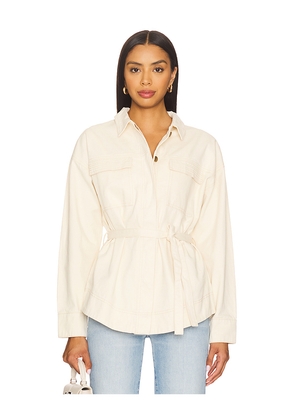 MINKPINK Riva Shacket in Neutral. Size XL. Also in S, L.