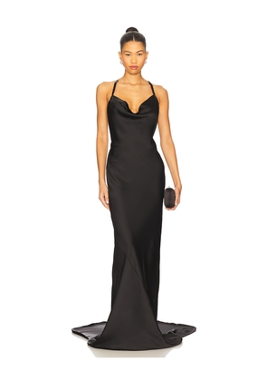 Norma Kamali Cross Back Bias Gown in Black. Size XS. Also in M.