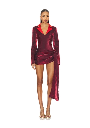 Kim Shui Jelixa Zip Up Wrap Blazer Dress in Red. Size S. Also in L.