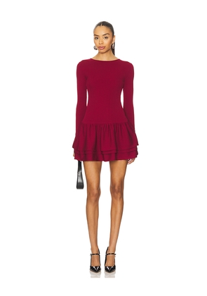MORE TO COME Stefani Mini Dress in Burgundy. Size S. Also in XS, M.