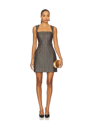Karina Grimaldi Alex Mini Dress in Metallic Silver, grey. Size XS. Also in S, M, L.