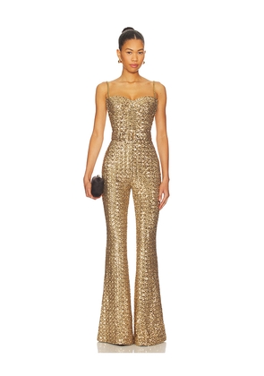Nadine Merabi Lucinda Jumpsuit in Metallic Gold. Size 2/XS. Also in 4/S, 6/SM.