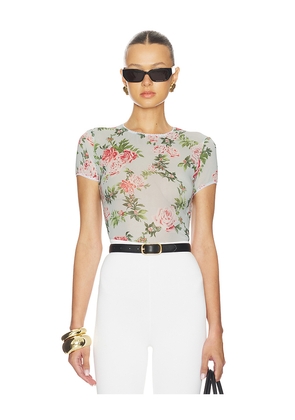 Magda Butrym Floral T-Shirt in Blue. Size 38. Also in 36.