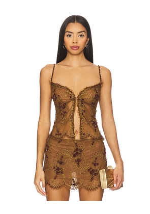 Mirror Palais Gurana Camisole in Brown. Size XS. Also in M.