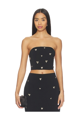 MILLY Heart Applique Tube Top in Black. Size P. Also in S, M, L.