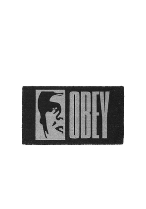 Obey Half Icon Floor Mat in Black.
