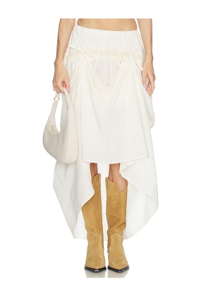 LOBA Cecilia Pickup Maxi Skirt in Ivory. Size XXS. Also in XS, S, M, L, XL.