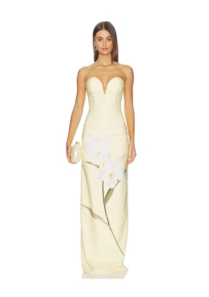 Katie May Ursula Gown in Lemon. Size S. Also in L, M, XL, XS.