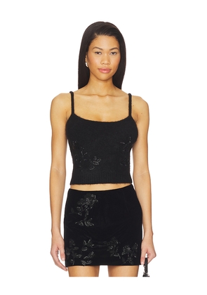 Markgong Beaded Mohair Knit Top in Black. Size S. Also in M, L.