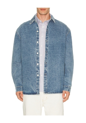KROST Oversized Denim Shirt in Blue. Size S. Also in M, L, XL/1X.