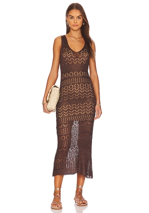 SNDYS x REVOLVE Shona Maxi Dress in Chocolate. Size S. Also in L, XL.
