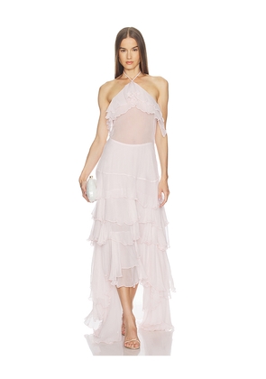 LOBA Alejandra Ruffle Gown in Pink. Size XXS. Also in XS, S, M, L, XL.