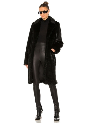 RTA Dawson Faux Fur Coat in Black. Size M. Also in L.