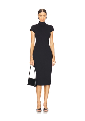 Susana Monaco Mock Neck Short Sleeve Dress in Black. Size S. Also in M, L.
