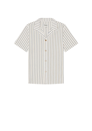 Rhythm Seersucker Stripe Short Sleeve Shirt in White. Size S. Also in M.