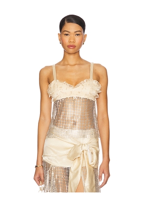 SIEDRES Locean Top in Cream,Metallic Silver. Size 42. Also in 34, 36.