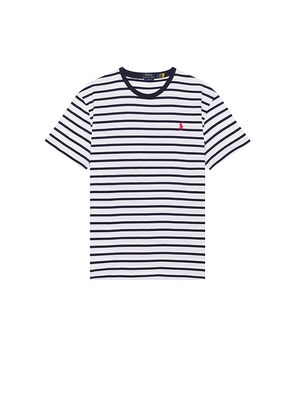Polo Ralph Lauren Short Sleeve Classic Stripe T-Shirt in White. Size L. Also in S, M, XL/1X, XXL/2X.