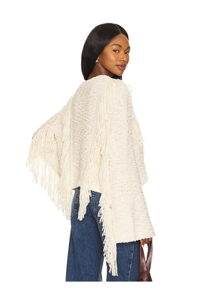 Tularosa Ibone Fringe Sweater in Beige. Size S. Also in M, L.