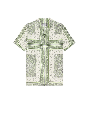 Runaway The Label Bandana Shirt in Green. Size S. Also in L.