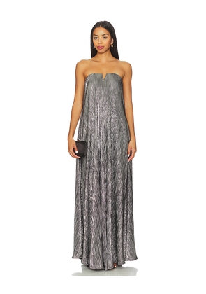 Show Me Your Mumu Athena Maxi Dress in Metallic Silver. Size S. Also in XS.