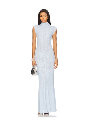 SEROYA Laissa Mesh Maxi Dress in Baby Blue. Size M. Also in S.