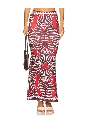SEVEN WONDERS Sienna Maxi Skirt in Red. Size M. Also in S.