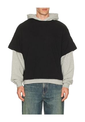 Found Found Double Layer Hoodie in Black. Size M. Also in L, XL/1X.