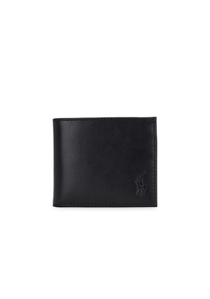 Polo Ralph Lauren Burnished Leather Billfold Wallet in Black.