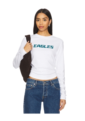 Terez x REVOLVE Eagles Long Sleeve Baby Tee in White. Size S. Also in XXS, XS, M, L, XL.