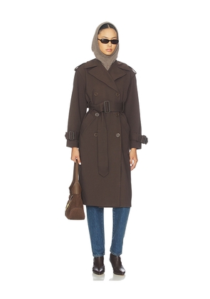 Susana Monaco Double Knit Trench Coat in Chocolate. Size S. Also in M, L, XL.