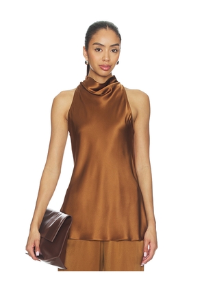 SABLYN Una Cowled Halter Tunic in Brown. Size S. Also in XS, M, L.