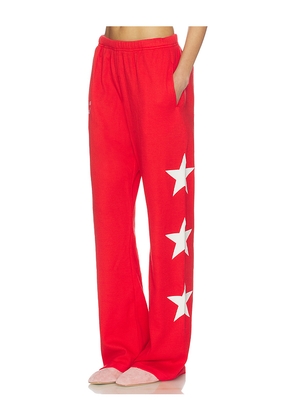 The Mayfair Group You're A Star Wide Leg Sweatpants in Red. Size M/L. Also in S/M, L/XL.