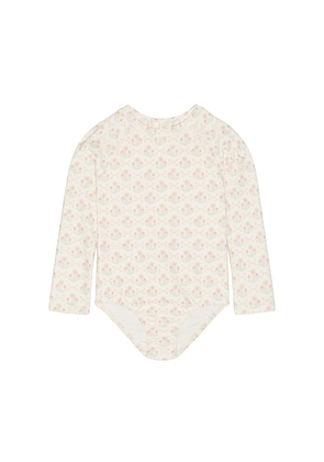 Rylee + Cru Delphine Rashguard One Piece Swimsuit in Pink. Size 12-18M. Also in 18-24M, 2-3yr, 4-5yr.