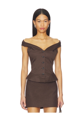 Tularosa Gracyn Top in Brown. Size XXS. Also in XS, S, M, L, XL.
