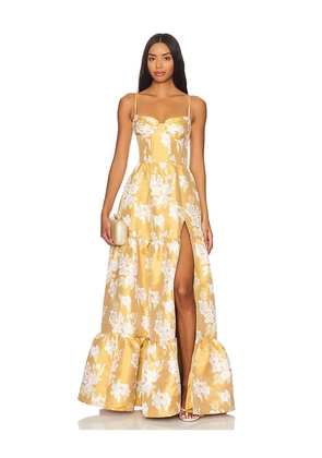 V. Chapman Lucetta Gown in Metallic Gold. Size 2. Also in 4, 12.