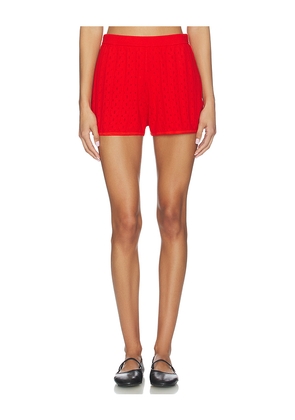 Soft Goat Pointelle Shorts in Red. Size S. Also in .