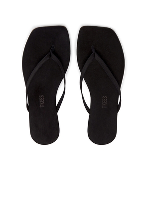 TKEES Square Toe Lily Suede Sandal in Black. Size 6. Also in 7, 8, 9, 10, 11.
