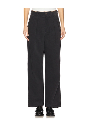 WAO Wide Leg Pleated Corduroy Pant in Charcoal. Size 30. Also in 28.