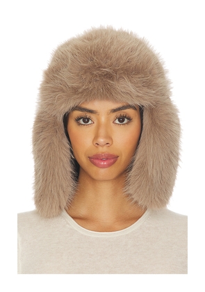 WellBeing + BeingWell Faux Fur Trapper Hat in Brown.