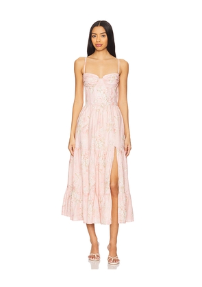 V. Chapman Lorenza Midi Dress in Pink. Size 4. Also in 0, 2, 6, 8, 10.
