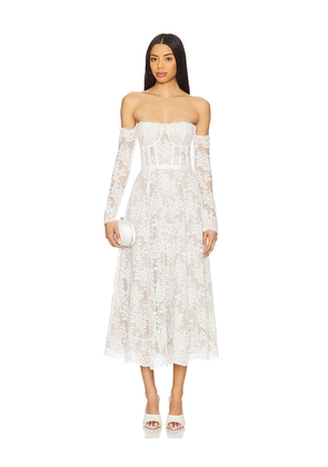 V. Chapman Katherine Midi Dress in White. Size 4. Also in 0, 2, 6, 8.