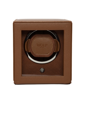 Wolf 1834 Cub Single Watch Winder with Cover in Brown.