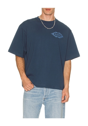 Von Dutch Chest Logo Boxy Crop Tee in Blue. Size S. Also in M, L, XL/1X.