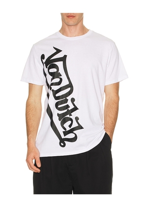 Von Dutch Vertical Logo Tee in White. Size S. Also in M, L, XL/1X.
